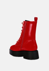 Molsh Faux Leather Ankle Biker Boots from London Rag International