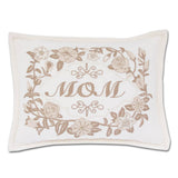 Mom Love Letters Hand-Embroidered Pillow - Available in Rose and Natural by CatStudio from Quirks!