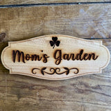 Mom's Garden Sign with Shamrock  - Made in USA with American Cedar from The Celtic Farm