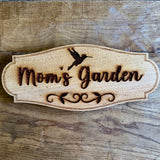 Mom's Garden Sign with Hummingbird  - Made in USA with American Cedar from The Celtic Farm