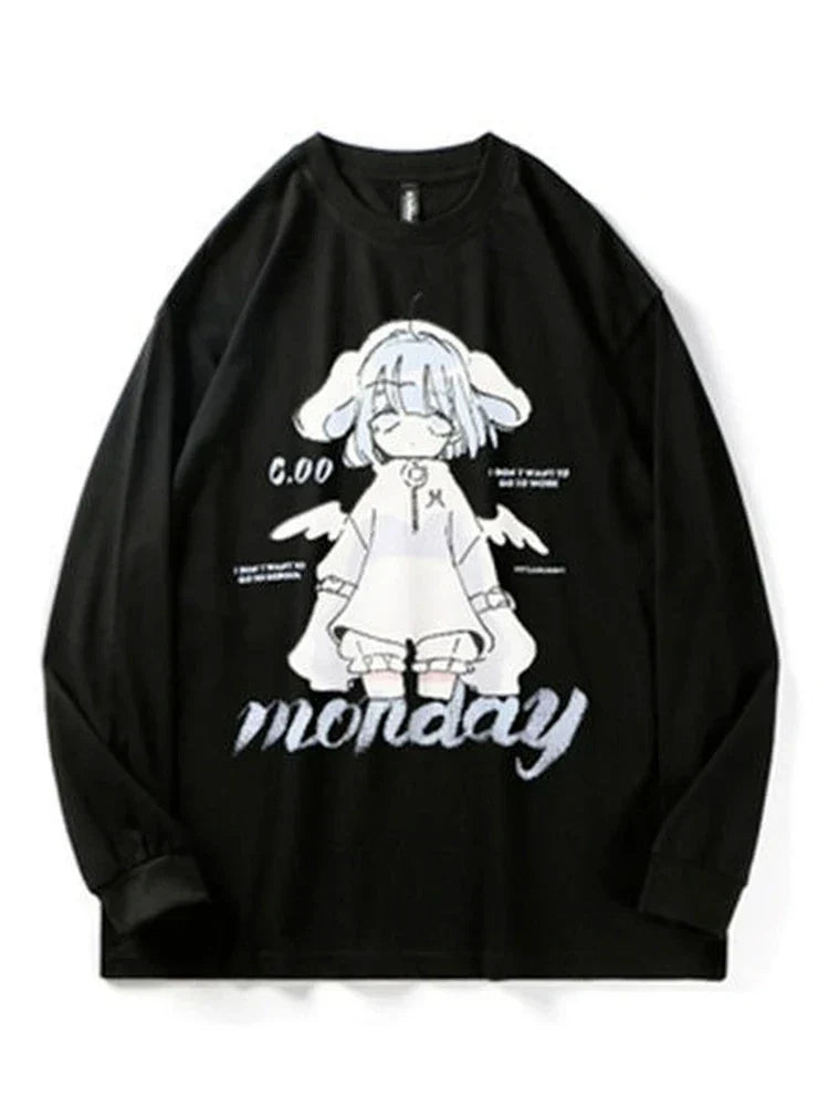 Monday Sad Anime Girl Tee From Kawaii Stop