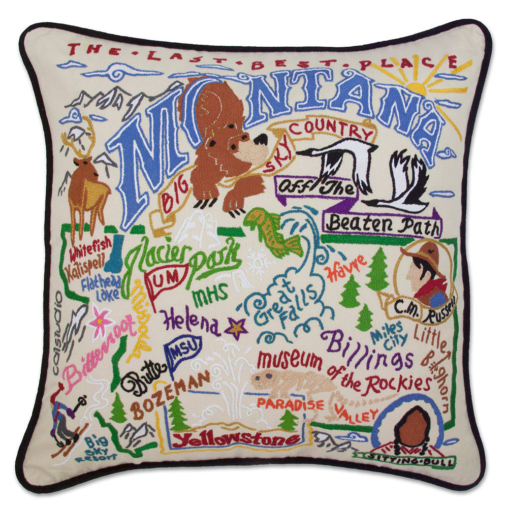 Montana Hand-Embroidered Pillow from Quirks!