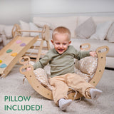 4in1 Montessori Climbing Set: Pikler Triangle, Arch, Slide Board, and Cushion for Toddlers (1–3 Years) from Goodevas
