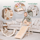 4in1 Montessori Climbing Set: Pikler Triangle, Arch, Slide Board, and Cushion for Toddlers (1–3 Years) from Goodevas