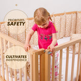 Full Montessori Floor Bed Frame for Toddlers with Fence from Goodevas