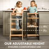 Stable Montessori Learning Tower: Wooden Growing Chair - Ivory from Goodevas