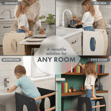 Stable Montessori Learning Tower: Wooden Growing Chair - Ivory from Goodevas