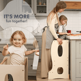 Stable Montessori Learning Tower: Wooden Growing Chair - Ivory from Goodevas