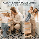 Stable Montessori Learning Tower: Wooden Growing Chair - Ivory from Goodevas