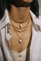 Mother Of Pearl Lion Pendant Necklace from eklexic