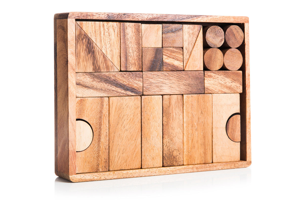 Natural Wooden Building Block Set from Kubiya Games