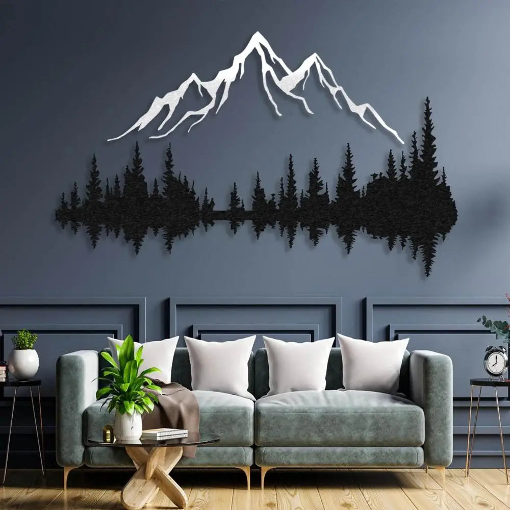 Mountain and Forest Metal Wall Art from VITAHOME DESIGN LLC