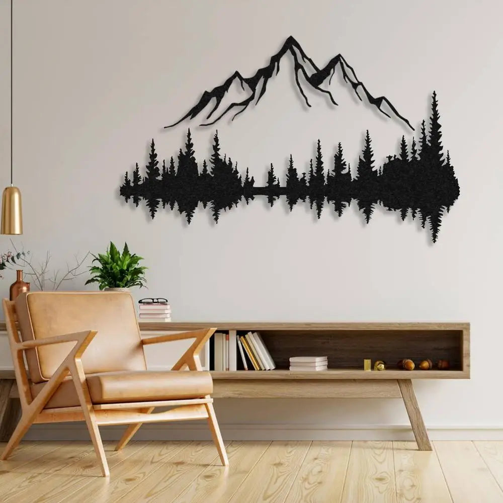 Mountain and Forest Metal Wall Art from VITAHOME DESIGN LLC