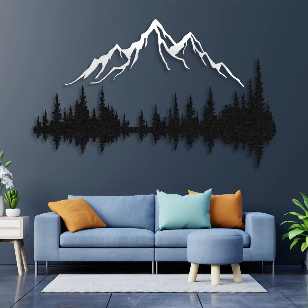 Mountain and Forest Metal Wall Art from VITAHOME DESIGN LLC