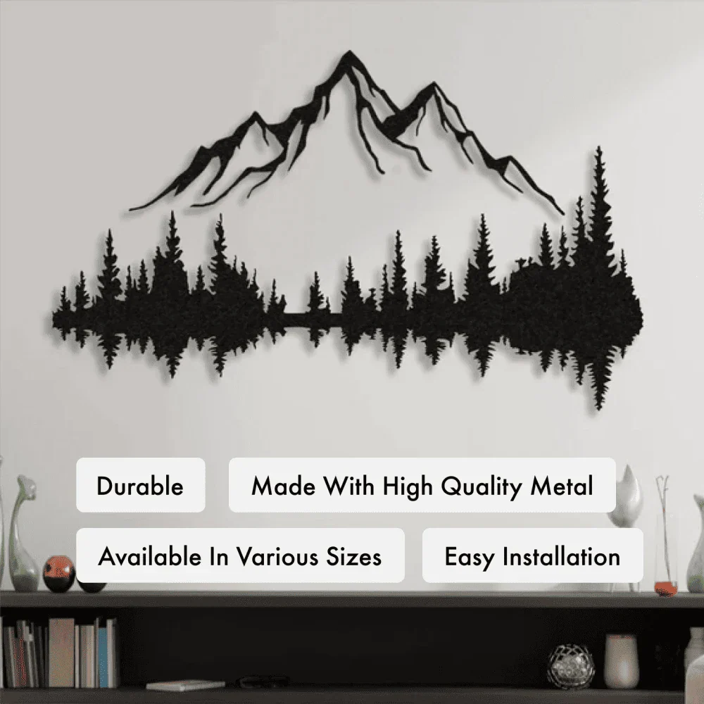 Mountain and Forest Metal Wall Art from VITAHOME DESIGN LLC