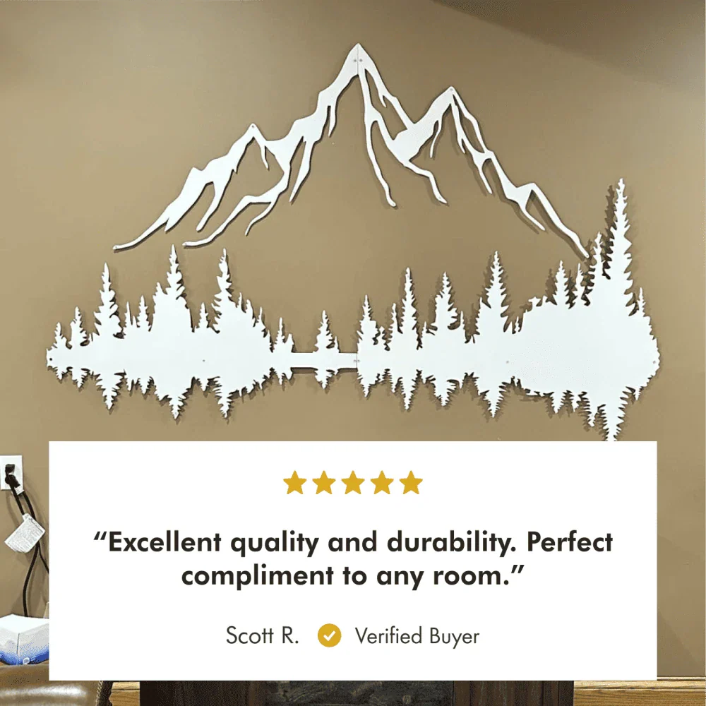 Mountain and Forest Metal Wall Art from VITAHOME DESIGN LLC