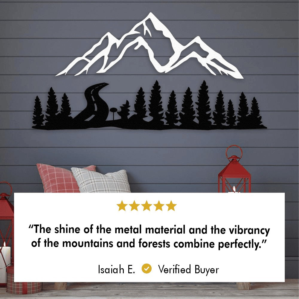 Mountain and Forest Metal Wall Decor from VITAHOME DESIGN LLC