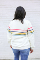 Six Stripe Invisible Zip Breastfeeding Sweatshirt From Movemama