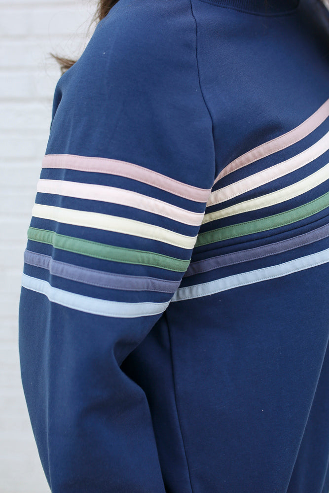 Six Stripe Invisible Zip Breastfeeding Sweatshirt From Movemama