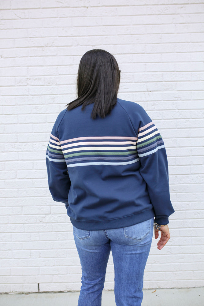 Six Stripe Invisible Zip Breastfeeding Sweatshirt From Movemama