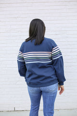 Six Stripe Invisible Zip Breastfeeding Sweatshirt From Movemama