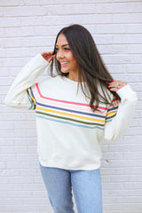 Six Stripe Invisible Zip Breastfeeding Sweatshirt From Movemama
