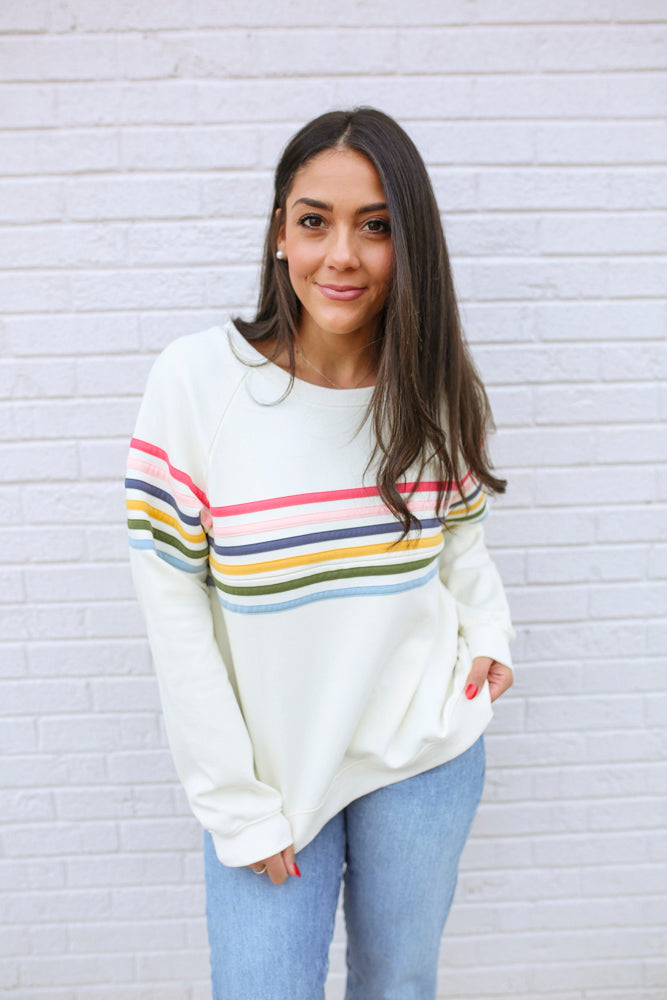 Six Stripe Invisible Zip Breastfeeding Sweatshirt From Movemama