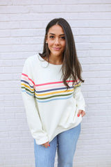 Six Stripe Invisible Zip Breastfeeding Sweatshirt From Movemama