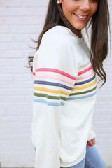 Six Stripe Invisible Zip Breastfeeding Sweatshirt From Movemama