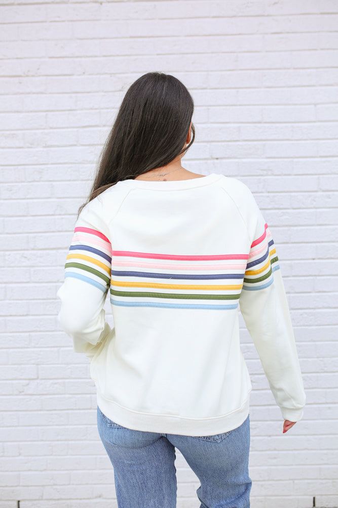Six Stripe Invisible Zip Breastfeeding Sweatshirt From Movemama