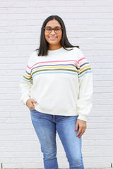 Six Stripe Invisible Zip Breastfeeding Sweatshirt From Movemama