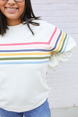 Six Stripe Invisible Zip Breastfeeding Sweatshirt From Movemama
