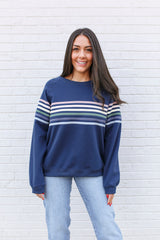Six Stripe Invisible Zip Breastfeeding Sweatshirt From Movemama