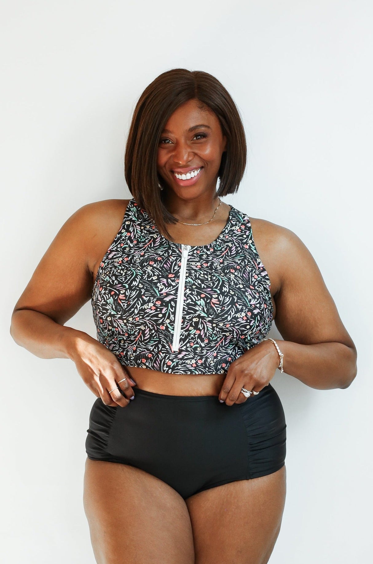 Crop Zip Up Breastfeeding Swimsuit Top From Movemama