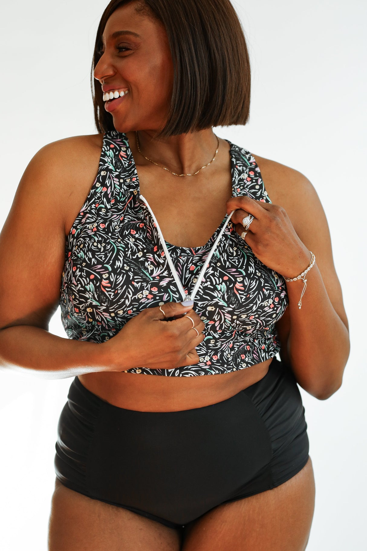 Crop Zip Up Breastfeeding Swimsuit Top From Movemama