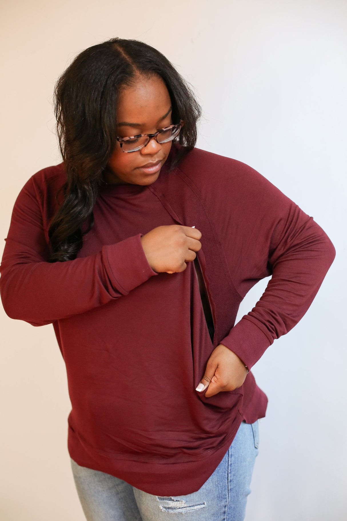 Free Flowing Long Sleeve Nursing Top From Movemama