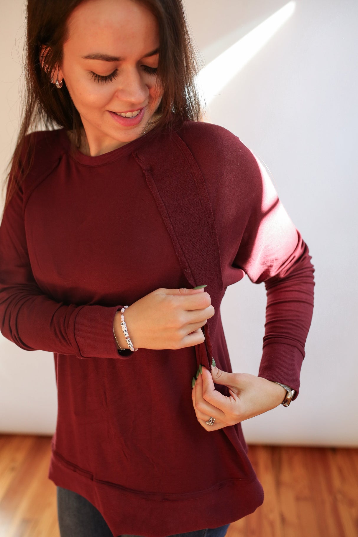 Free Flowing Long Sleeve Nursing Top From Movemama