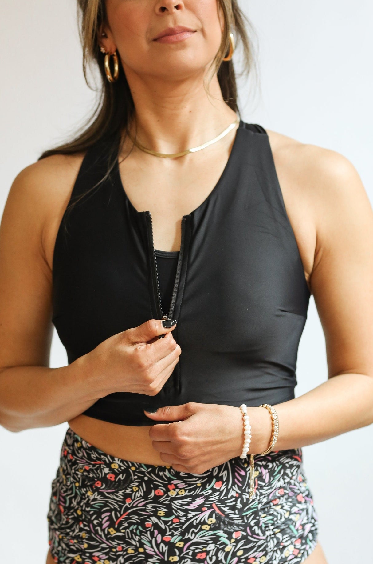 Crop Zip Up Breastfeeding Swimsuit Top From Movemama
