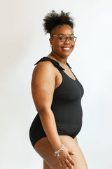 Ribbed One Piece Tie Shoulder Breastfeeding Swimsuit From Movemama