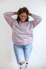 Relaxed Fit Invisible Zipper Breastfeeding Sweatshirt with Piping From Movemama