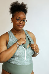 One Piece Zip Up Breastfeeding Swimsuit From Movemama