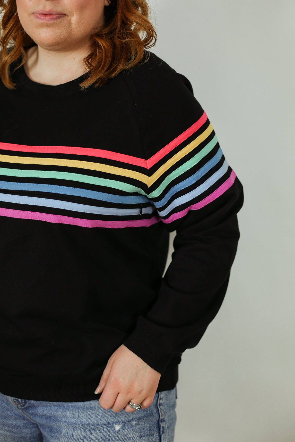 Six Stripe Invisible Zip Breastfeeding Sweatshirt From Movemama