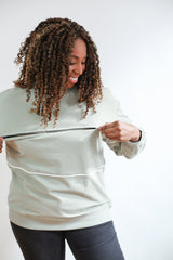 Relaxed Fit Invisible Zipper Breastfeeding Sweatshirt with Piping From Movemama