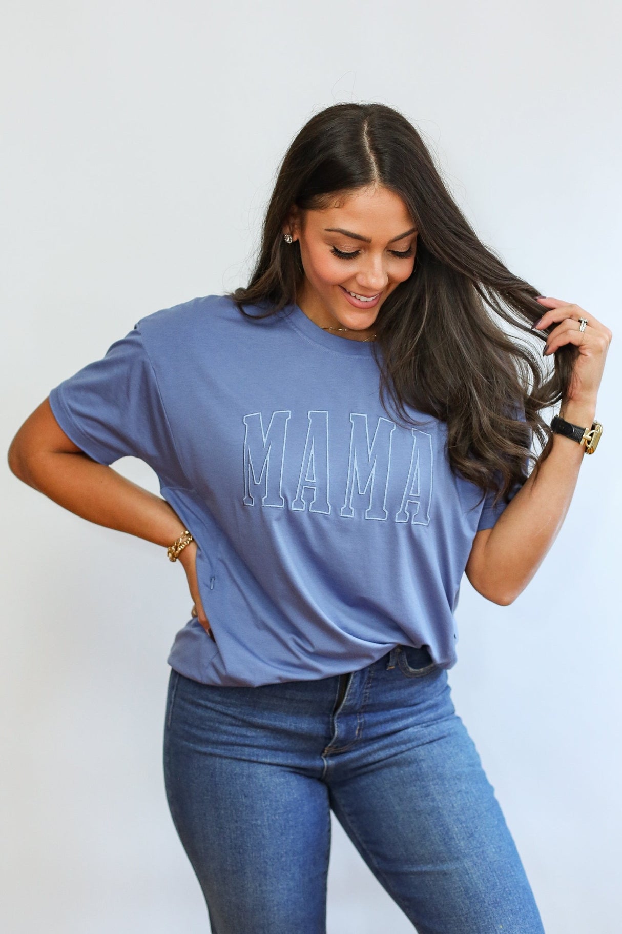 Relaxed Fit Zip Breastfeeding Tee from Movemama