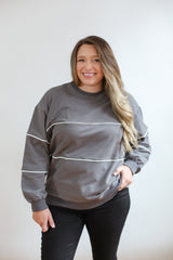 Relaxed Fit Invisible Zipper Breastfeeding Sweatshirt with Piping From Movemama