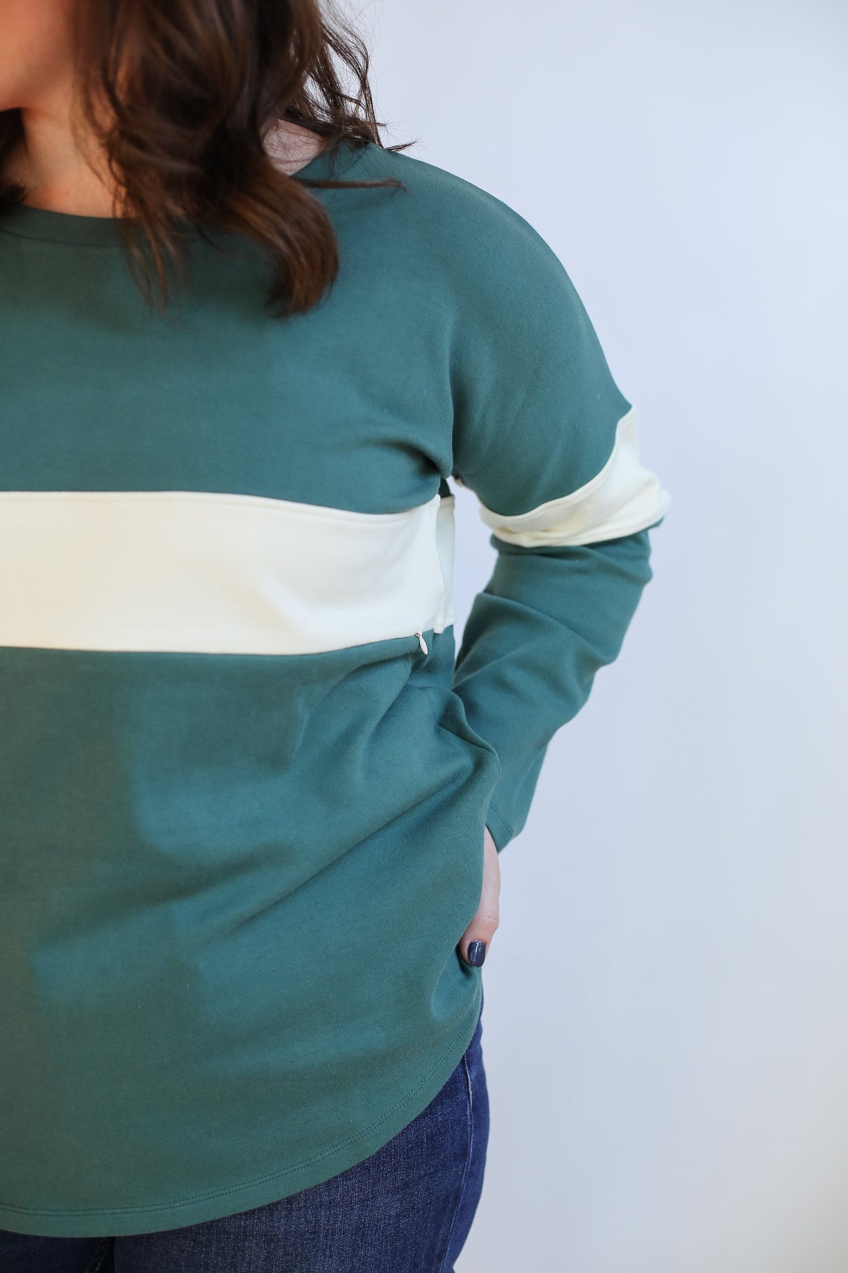 Varsity Dual Zip Breastfeeding Long Sleeve From Movemama