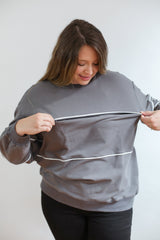Relaxed Fit Invisible Zipper Breastfeeding Sweatshirt with Piping From Movemama