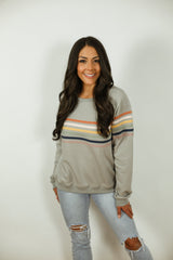 Six Stripe Invisible Zip Breastfeeding Sweatshirt From Movemama