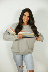 Six Stripe Invisible Zip Breastfeeding Sweatshirt From Movemama