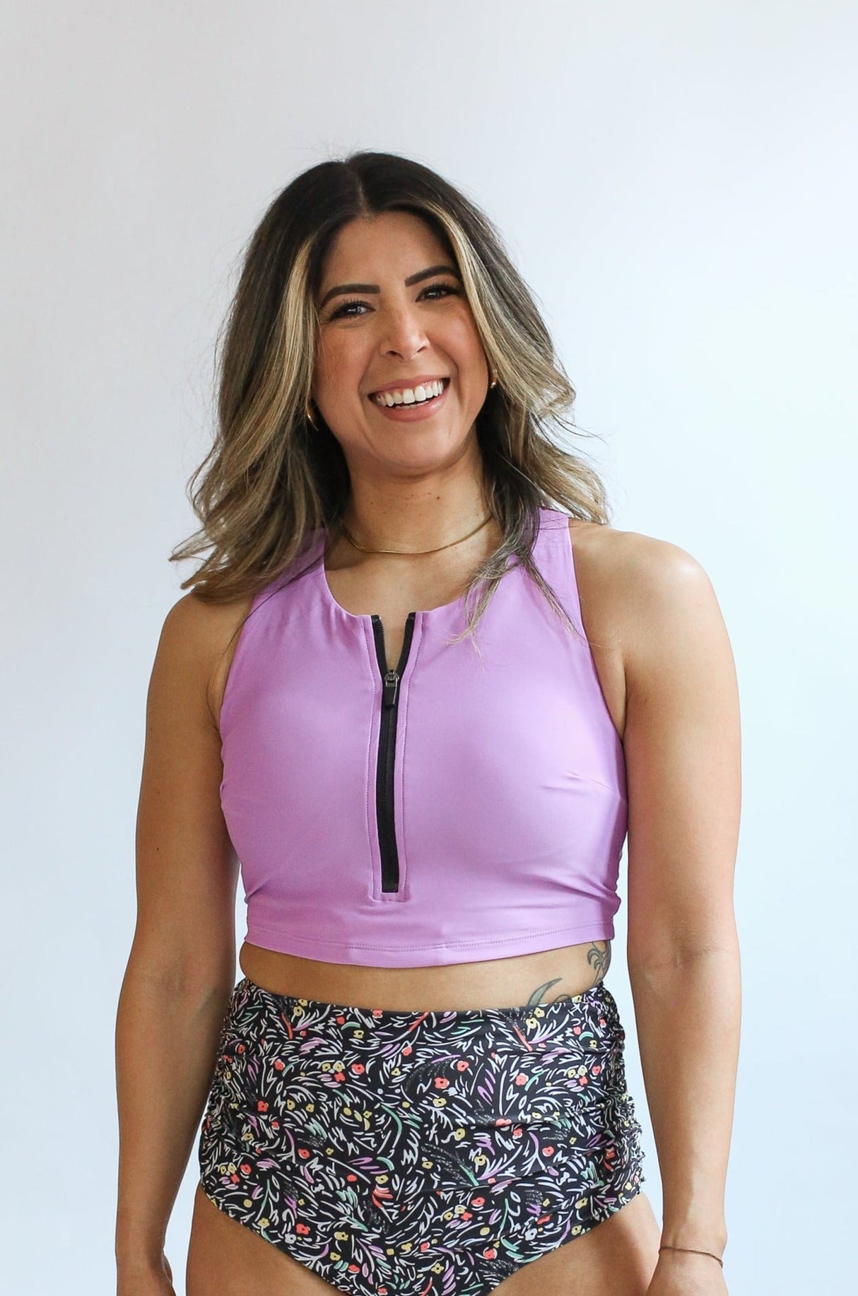 Crop Zip Up Breastfeeding Swimsuit Top From Movemama